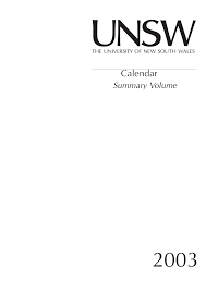 Calendar Unsw Handbook University Of New South Wales
