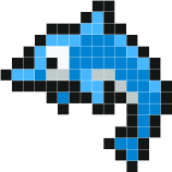 Dessin De Dauphin En Bleu Et Noir Et Blanc Et Je Vous Conseil De Faire Les Couleurs Que Vous Voulais Apres V Dessin Quadrille Grille Pixel Art Pixel Art Facile