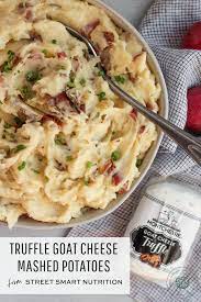 Truffle Goat Cheese Mashed Potatoes Holiday Side Dish Recipe Side Dish Recipes Healthy Mashed Potatoes Goat Cheese Recipes