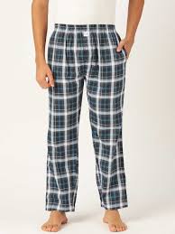 Black White Blue Checked Premium Cotton Lounge Pant Pajama Online In India  Color Black SizeShirt S