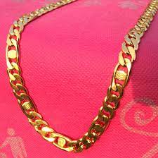 14 karats gold purity implies that if the total weight of the gold alloy is assumed to be 24 parts, 14 parts of it is pure gold and 10 parts is other metals. Men S Chain Necklace 600mm Italy New Handsome 14k Solid Yellow Gold Necklace Chain Chain Lessnecklace Chunky Aliexpress