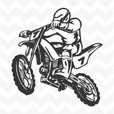 Motocross Motorcycle Dirt Bike Freestyle Action Stunt Vinyl Wall Sticker Decal Bike Drawing Motorbike Illustration Bike Freestyle