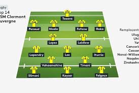 Asm Clermont Auvergne La Compo Pour La Demi Finale Face Au Lou Rugby