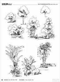 景观手绘线稿 landscape sketch plant sketches landscape drawings