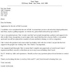 Golf Assistant Cover Letter Example Icover Org Uk