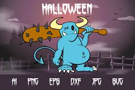 A little frustrated i had another look at the project folder and found an illustrator file with some very nice and clean vector paths for all the various header images. Halloween Blue Monster Graphic By Custodestudio Creative Fabrica