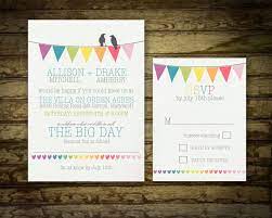 Modern Rainbow Wedding Invitation With Bunting Flags And Crows Diy Printable File 2 Rainbow Wedding Wedding Invitations Rustic Rustic Wedding Invitation Set