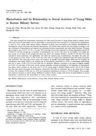PDF) Masturbation and its relationship to sexual activities of young males  in Korean military service