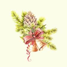 Weihnachten Glocke Und Ast Hand Zeichnen Aquarellabbildung Fototapete Fototapeten Schone Girlande Immergrun Myloview De