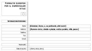 Modello curriculum vitae in formato europeo da scaricare in formato pdf e compilare: Curriculum Vitae Da Compilare Italiano Scarica Ytpctd Geo Scop Fr