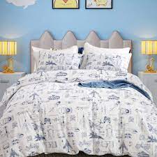 It allows you to easily change up your bedding look without buying an entirely new comforter! Amazon Com Clothknow Kids Duvet Cover Set Twin Cotton Boys Bedding Sets Aircraft Race Car Vehicles Pattern 3pcs Bedding Duvet Cover Sets With Zipper Closure And 2 Pillowcases Kids Boys Duvet Cover Twin