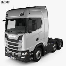 Scania R450 Highline Tractor Truck 3 Axle 2017 3d Model From Hum3d Com Desenho De Caminhao Scania Caminhao De Madeira Scania