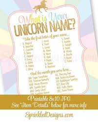 Your Unicorn Name Party Sign Your Unicorn Name Party Game