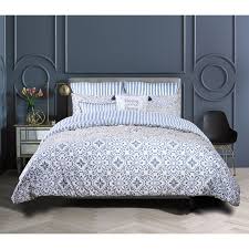 Linen bedding ruffle lace duvet set in nautical and. Farmhouse Living Brand Shannon Tile 8 Piece King Cal King King Size Comforter Set