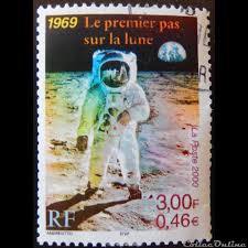 Le 21 juillet 1969, il y a 50 ans donc, neil armstrong et buzz aldrin devenaient les premiers hommes à poser le premier pas sur la lune. 03355 1969 Le Premier Pas Sur La Lune 3f 0 46 Briefmarken