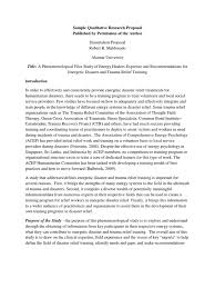 Are you conducting market research? Dissertation Proposal Sample Qualitative Robert Maldonado Qualitative Research Phenomenology Philosophy