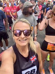 Proud to run in my GB Ultras vest today at Great Manchester Run ☀️🏃‍♀️ On  my last mile as I'm dying in the heat 🥵 and I very excitedly see a gb