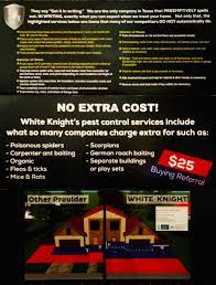 Our pros deliver custom solutions for pest control in new braunfels. White Knight Pest Control By Spencer Home Facebook