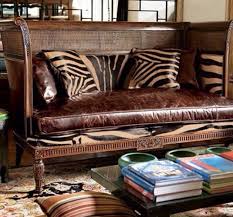 British Colonial Settee With Leather And Zebra Skin Cushions Via Ralph Lauren Home British Colonial Decor British Colonial Style Home Decor