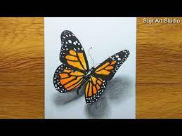 3d Butterfly Drawing Oil Pastel Drawing For Beginners - Step By Step Satisfying Video - Youtube Butterfly Drawing Oil Pastel Drawings Shadow Drawing