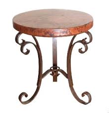 Hammered Copper Occasional Table Copper Top Table Occasional Table Copper Table