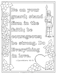 1 corinthians 16:13 print and color page, be on your gaurd. 1 Corinthians 10 13 Coloring Pages For Kids Inerletboo