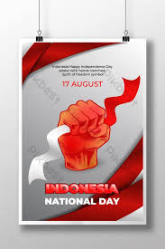 To get more element free,please visit pikbest.com. Indonesia Happy Independence Day Poster With Hands Clenched Spirit Of Freedom Symbol Eps Free Download Pikbest