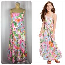 Lilly Pulitzer For Target Girls Nosie Posey Maxi Sun Dress Medium 7 8 Ebay Ruffled Maxi Dress Dresses Target Girls