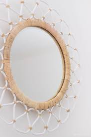 Love This Rattan Mirror That She Put Above The Bed Driven By Decor Round Mirrors Custom Framed Mirrors