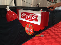The lamp itself has the original globe light cover inside and features a long chain and plug. Coca Cola Hanging Sign W Lights Gaa Classic Cars
