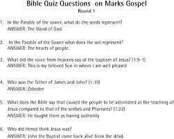 Here are 5 hard bible trivia questions: Bible Quiz Questions On Marks Gospel Round 1 Pdf Free Download