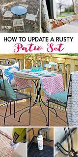 How To Refurbish A Rusty Wrought Iron Patio Set Wrought Iron Patio Set Patio Furniture Makeover Wrought Iron Patio Furniture