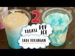 Membuat Minuman Pop Ice Kekinian Dengan Tambahan Keju Youtube Minuman Resep Minuman Resep