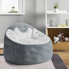 Kids Character Bean Bag Shark Chair Gray Pillowfort Bean Bag Chair Bean Bag Chair Kids Shark Themed Bedroom