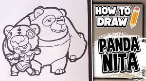 Nani coloring pages are an outline drawing of a warrior class fighter from the game brawl stars. How To Draw Panda Nita Brawl Stars Skin Lextonart Youtube