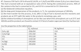 Ethanol fuel is a source of hydrogen. Solved 7 Gaseous E10 Fuel Is 10 Ethanol C2h5oh Or C Chegg Com