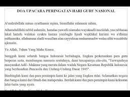 Saya merasa sangat beruntung memiliki pembimbing seperti guru yang tidak hanya selamat hari guru. Contoh Doa Upacara Hari Guru Nasional 25 November 2019 Youtube