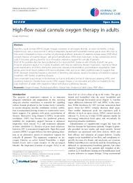 Rates above 5 l/min can result in discomfort to the patient. High Flow Nasal Cannula Oxygen Therapy Versus Conventional Oxygen Therapy In Patients After Planned Extubation A Systematic Review And Meta Analysis