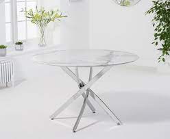 Ending saturday at 8:00am pdt 3d 3h. Mark Harris Clara White Marble And Chrome Round Dining Table Cfs Furniture Uk