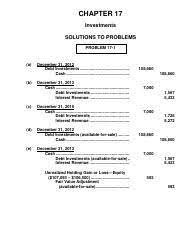 Intermediate accounting ifrs volume 2 chapter 17 than supplementary will have enough money each success. Ch 17 Answer Keys Problems Chapter 17 Investments Solutions To Problems Problem 17 1 A B C D E Debt Investments Cash Cash Debt Investments Interest Course Hero