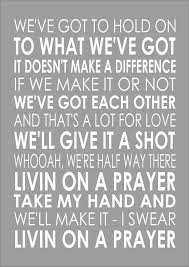 Bon Jovi Living On A Prayer Word Words Song Lyric Lyrics Wall Art Typography Ebay Great Song Lyrics 80s Songs Lyrics Music Quotes Lyrics