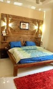 Diy Headboards Diy Pallet Bed With Wall Headboard Lamps Shelf See More At Https Missdiystudio Com Diy Headboards Diy Pallet Bed Bedroom Diy Pallet Bed