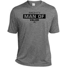 mighty man of valor heather dri fit moisture wicking t shirt