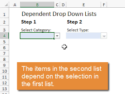 Dependent Drop Down Lists With Excel Data Validation Gif Drop Down List Data Validation Excel
