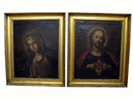 Coppia Di Quadri Antichi Religiosi Vendita Online Ghilli Antichita Milano Olio Su Tela Coppie Quadrato
