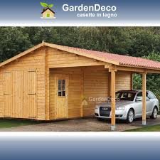Oggi le classiche tettoie per la rimessa delle auto sono oggetti. Garage In Legno Con Tettoia 6 8x5x6 Per Auto Da Giardino Gardendeco