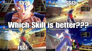 dragon ball xenoverse 2 skill test ssj3 vs fssj vs sv2 vs potential unleashed