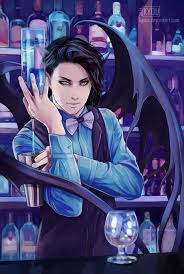 Demon Bartender Digital Illustration Anime Guys Character Inspiration