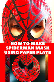 I took some shots of the process, quality is not good but i think it can help if you w. How To Make Spiderman Mask Using Paper Plate Spiderman Mask Spiderman Paper Plates