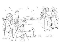 Download these free coloring pages to use in your church, home, or school around christmas. Nativity Angels Appear To Shepherds